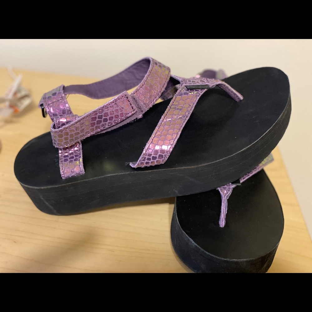 Purple Metallic Flatforms